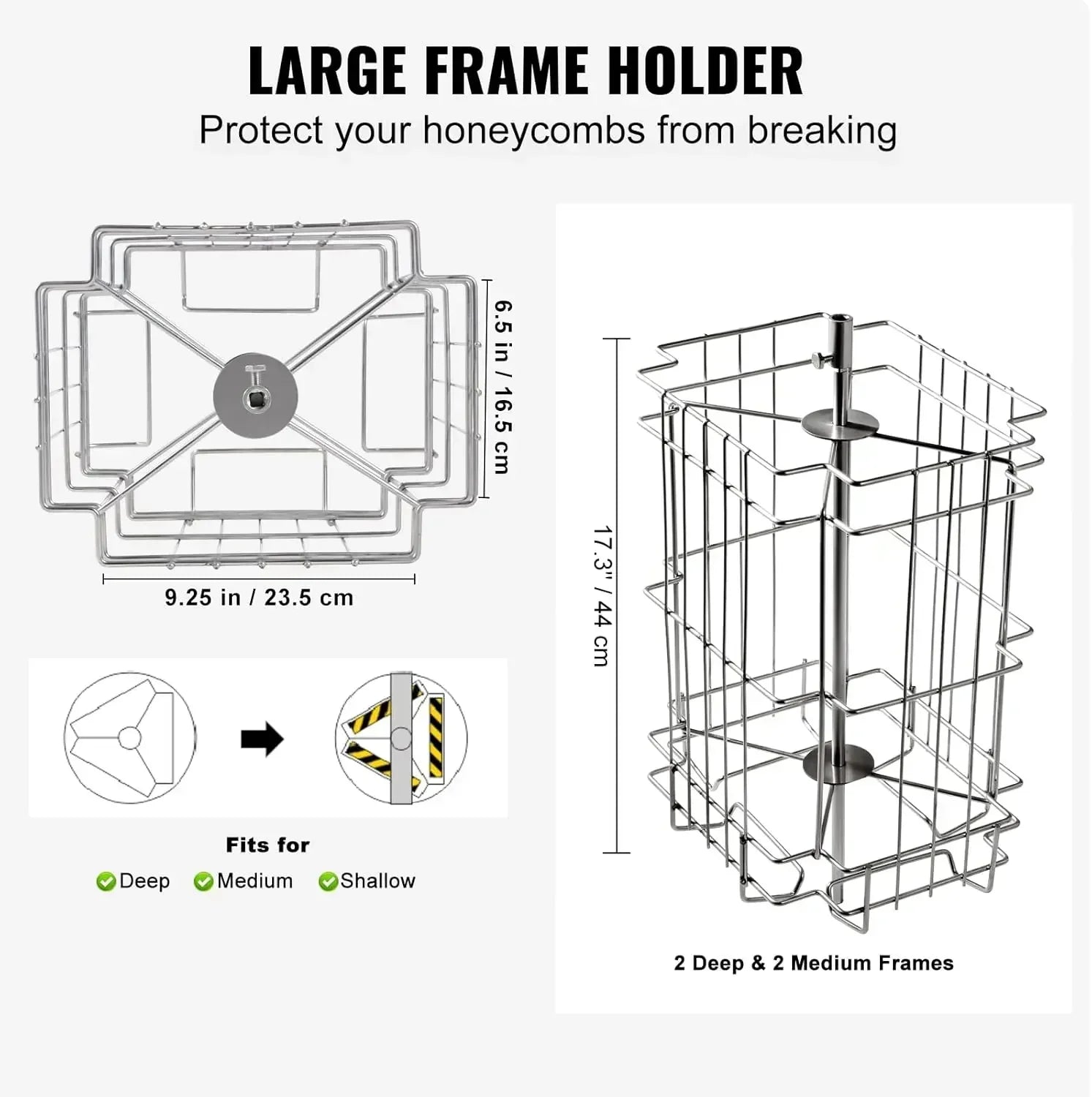 [XMSJ]Honey Extractor, 2/4 Frame Stainless Steel Manual Beekeeping Extraction, Honeycomb Drum Spinner with Transparent Lid