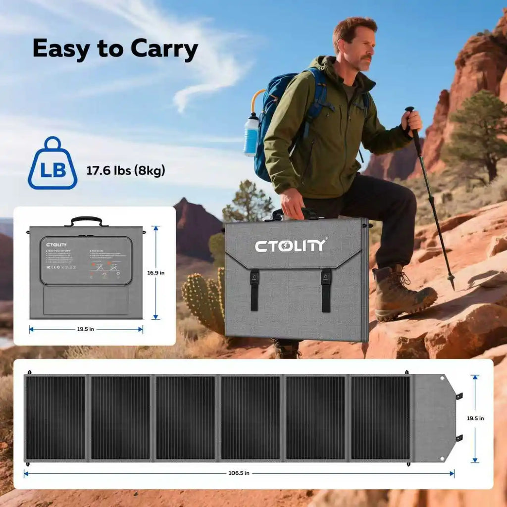200W Portable Solar Panel, Foldable Solar Panel Kit - Portable Solar Charger for Laptops, Solar Generator, Van, Camping