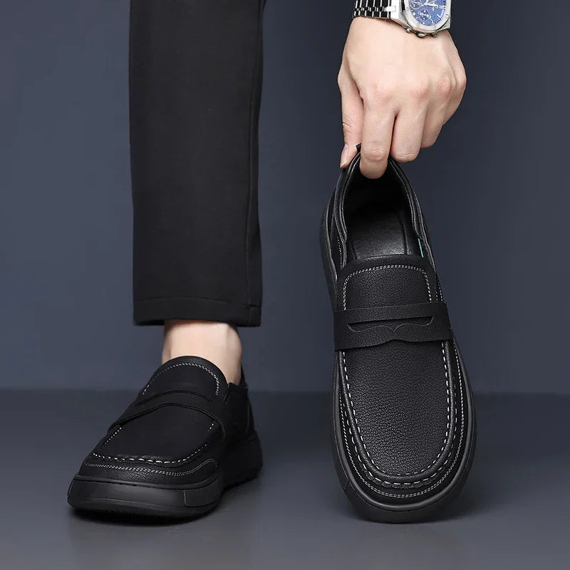 Men's Classic Leather Shoes New Arrival: Elegant Leather Moccasins, Summer Handmade Slip-Ons & Casual Skate Sneakers