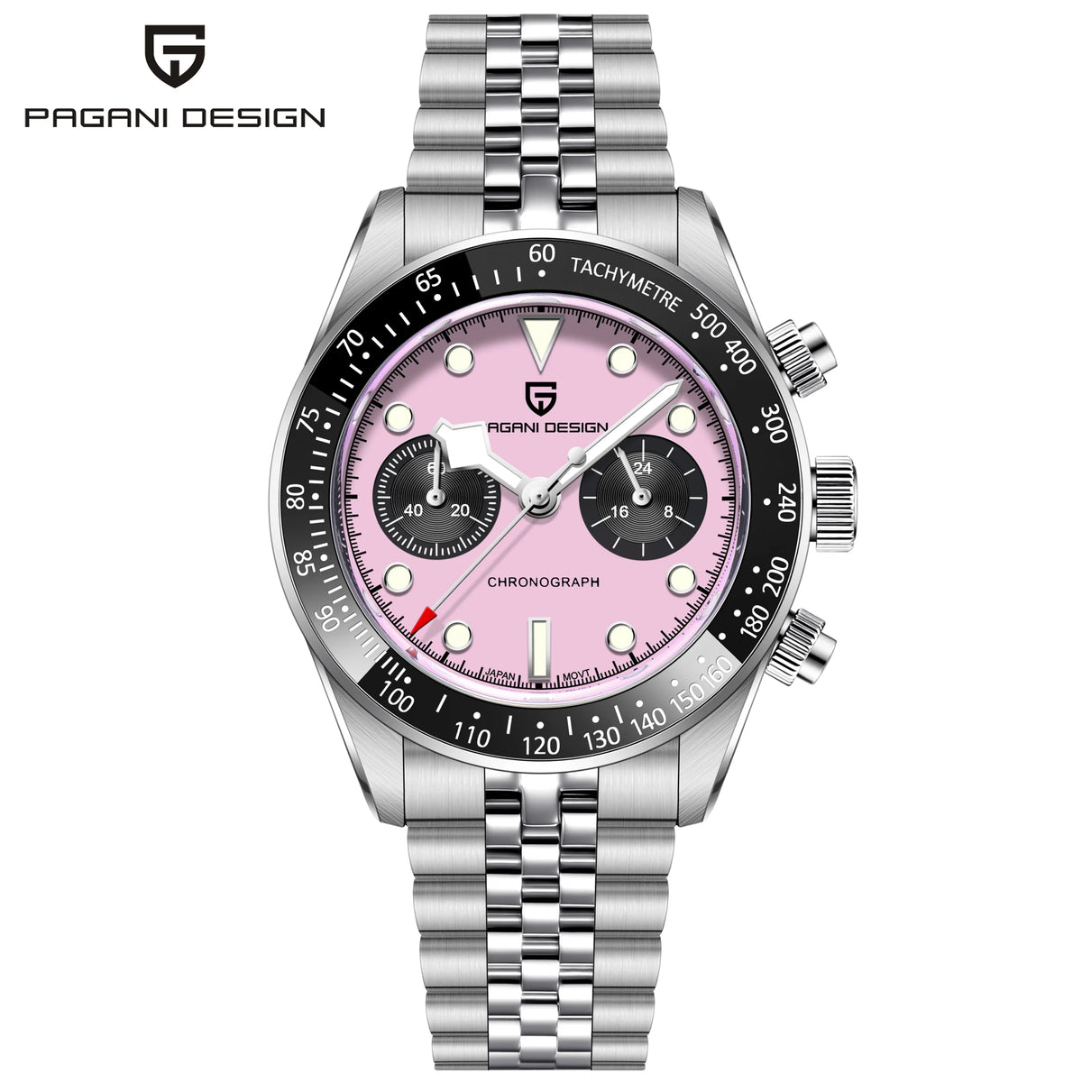PAGANI DESIGN Chronograph Sport Men's Watches BB Panda Quartz Watch Men Stainless steel bracelet 100M Waterproof Wristwatch Men