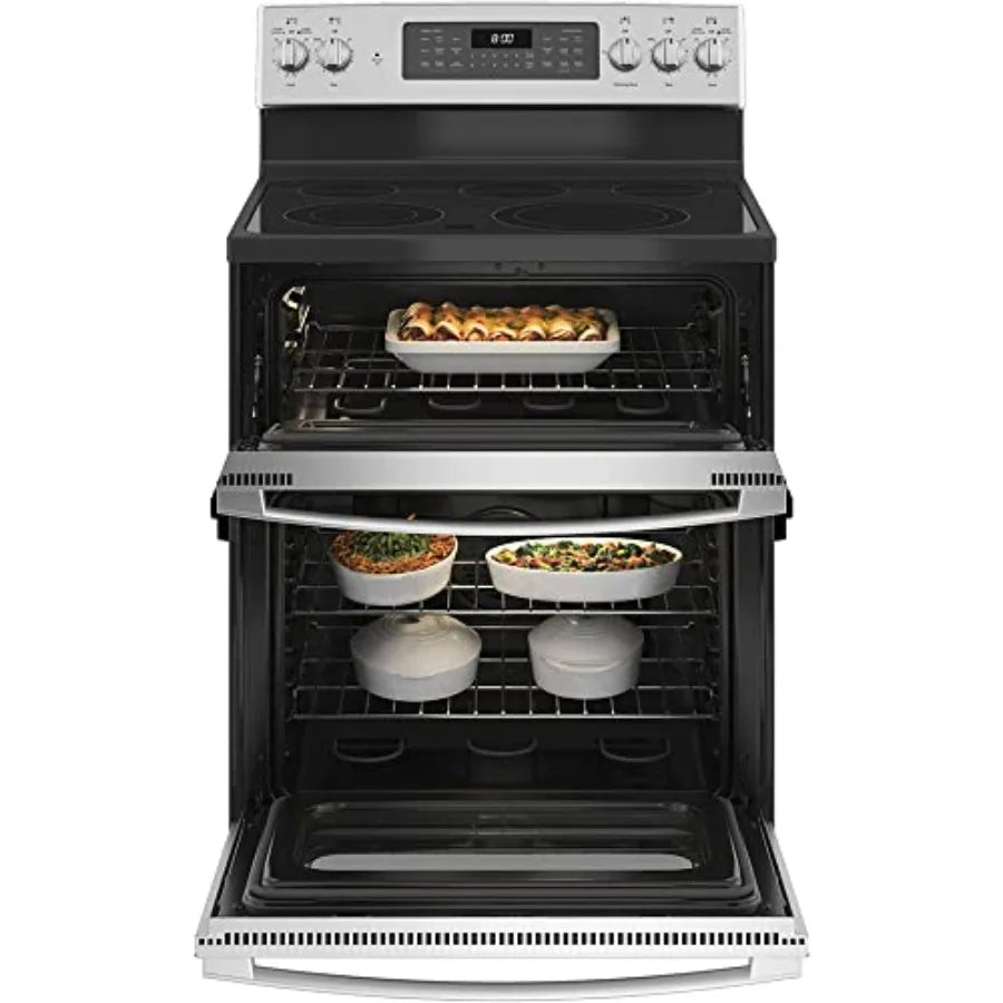 30 in. Freestanding Electric Double Oven Convection with Self-Clean and No-Preheat Air Fry Slate