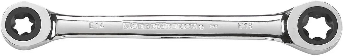 4-Piece Double Box Ratcheting E-Torx Wrench Set, 72-Tooth Design for Tight Spaces