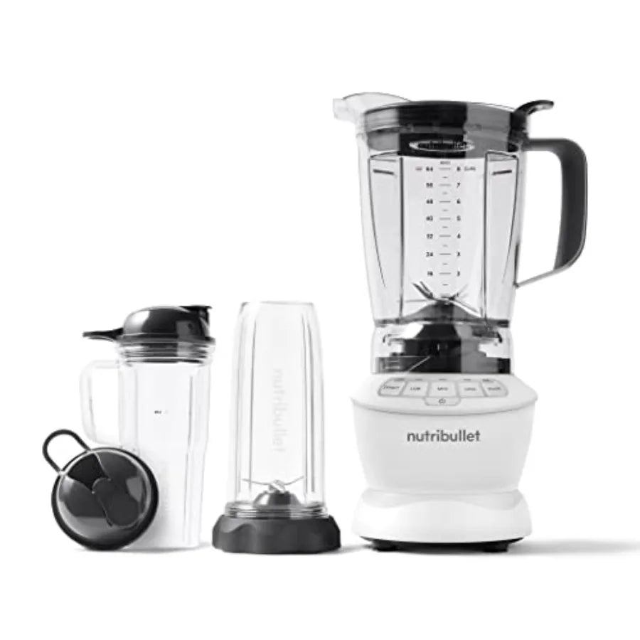 Full-Size Blender Combo 1200W Matte White Kitchen Appliance with Durable Plastic Body and Sleek Design for Smooth Blending