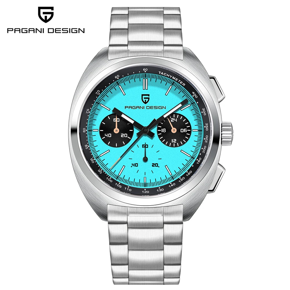PAGANI DESIGN 2026 New Vibrant Yellow Men Watches Luxury Quartz Wrist Watch For Men Sapphire Speed Chronograph Retro Dial Clock