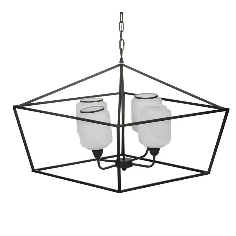 26"x26"x21.9" Iron Chandelier, Sleek Industrial Hanging Light for Kitchen, Dining Room, Foyer, Bulb Not Included, Contemporary