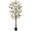 Artificial Tall Floor Tree with 910 Flowers and 105 Leaves, Real Wood Trunk, Suitable for Indoor Living Room and Bedroom Decor,