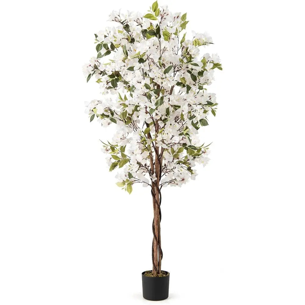 Artificial Tall Floor Tree with 910 Flowers and 105 Leaves, Real Wood Trunk, Suitable for Indoor Living Room and Bedroom Decor,