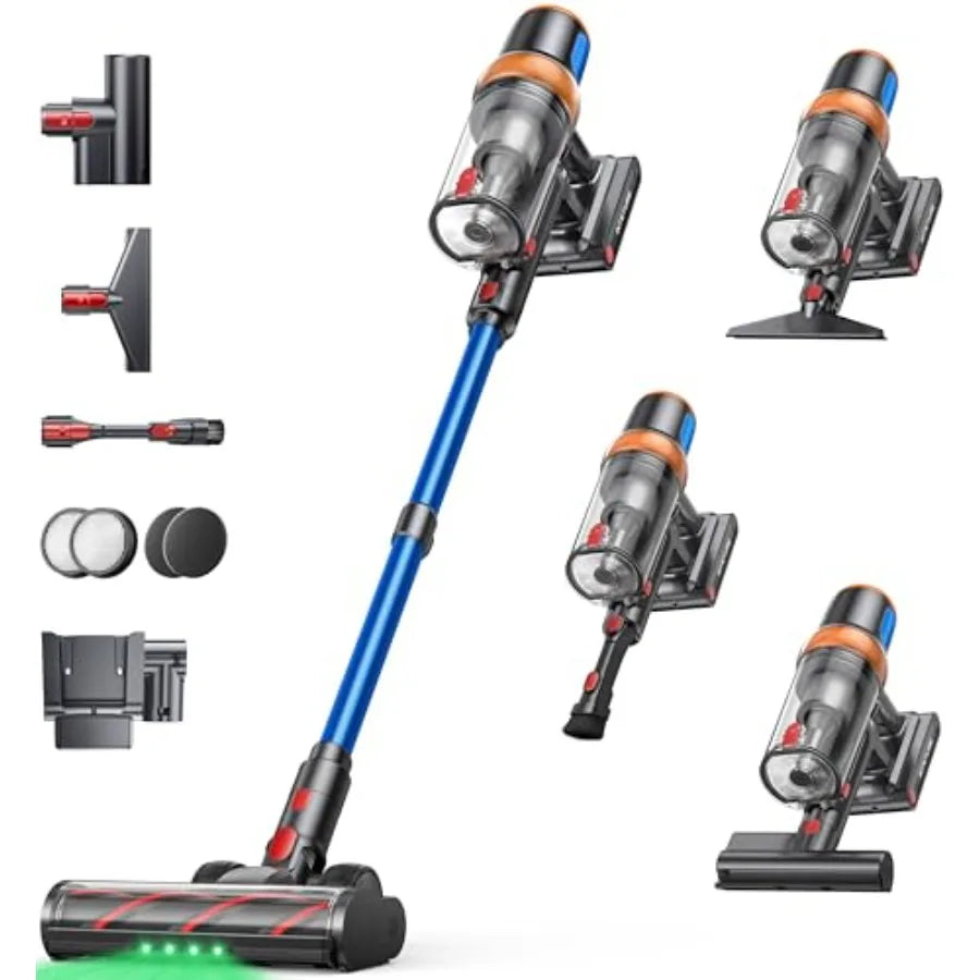 Cordless Vacuum Cleaner 650W 55KPA 70Mins for Home Upgraded Stick Vacuum with Extra Mattress Cleaning Tool Self-Standing Anti-T