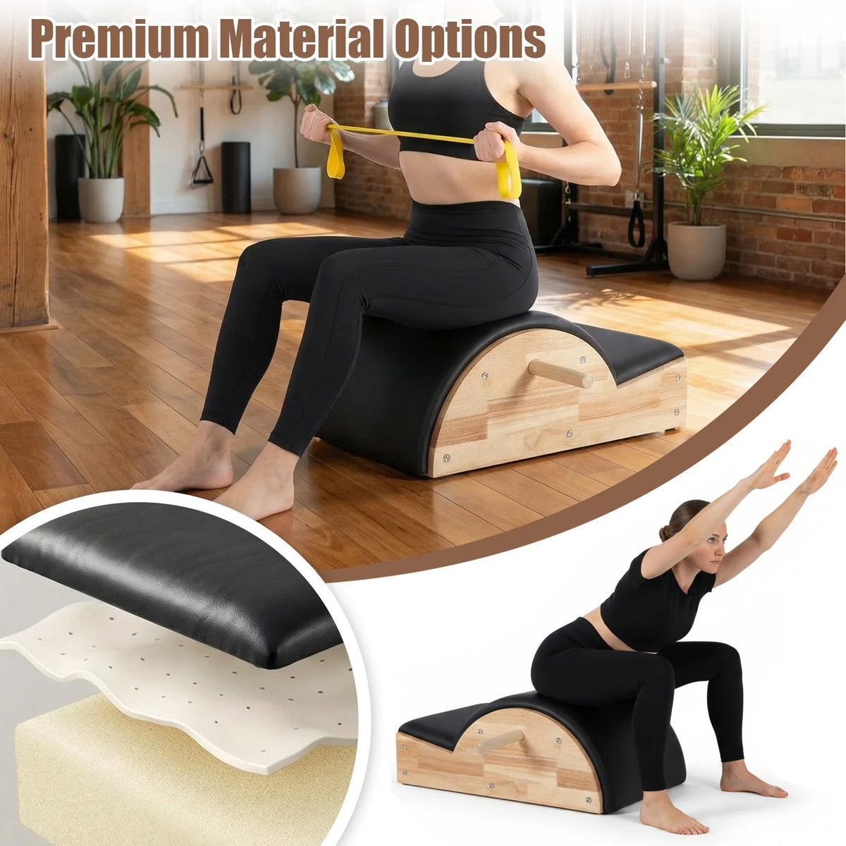 Balanced Body Pilates Arc Posture Corrector Solid Wood for Balance Body Exercise Multifunctional for Back Flexibility