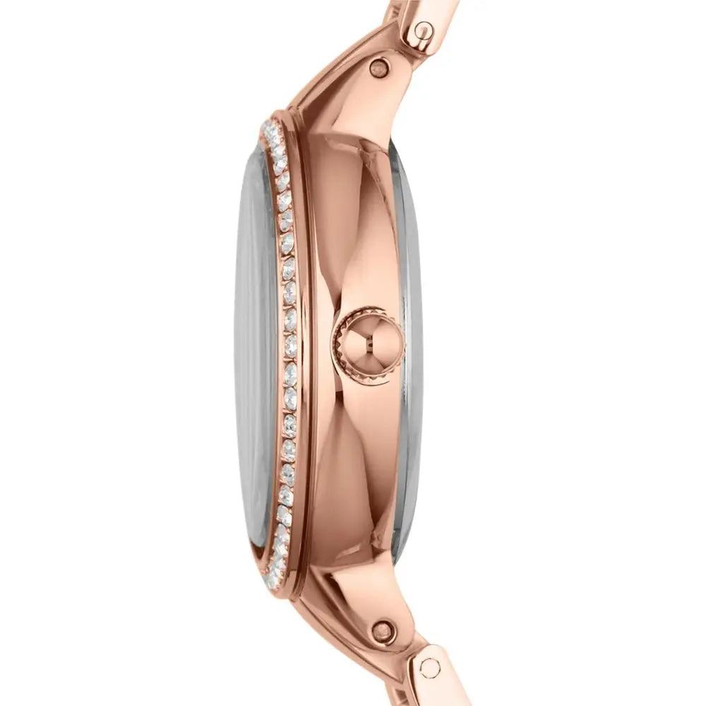 ossil Women's Watch, Virginia Quartz StainlSteel Three-Hand Watch or Women, Color: Rose Gold Glitz