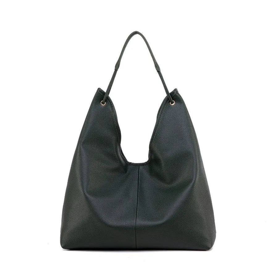 MKF Collection Eloa Hobo Bag with Wallet 2-piece Set in Black Vegan Leather with Gold Hardware for Everyday Use