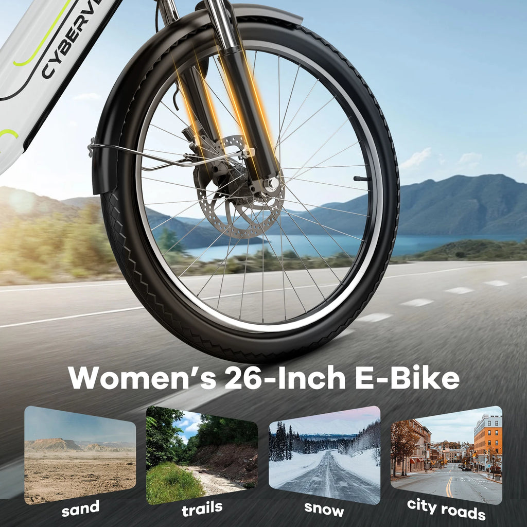 1000w Motor Peak 26 inch E-Bike for Adults, 48V 25AH Removable Battery, Long range Step-Thru 7-Speed City Commuter EK7 & EK10
