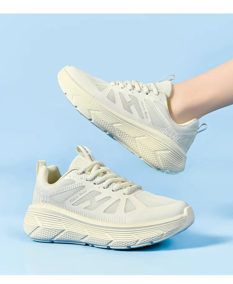 New Men Women Running Shoes Thick Sole Cushioning Sneakers Breathable Mesh Lightweight Jogging Training Athletic Walking Shoes