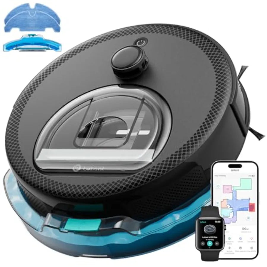 LiDAR Robot Vacuum and Mop 450ml Visible Dustbin with Upgraded 190 PSD Obstacle Avoidance for Pet Hair Carpets Multi-Floor Mapp