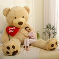 310cm / 10ft Huge Apricot Plush Bear Holding Heart - Massive Gift & Decor for Girlfriend,Boyfriend，Cuddly Gift for Kids Birthday
