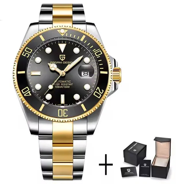 PAGANI DESIGN 2025 New Men Watches Top Luxury Gold Automatic Mechanical Wrist Watch Men Stainless Steel Waterproof Watch for men
