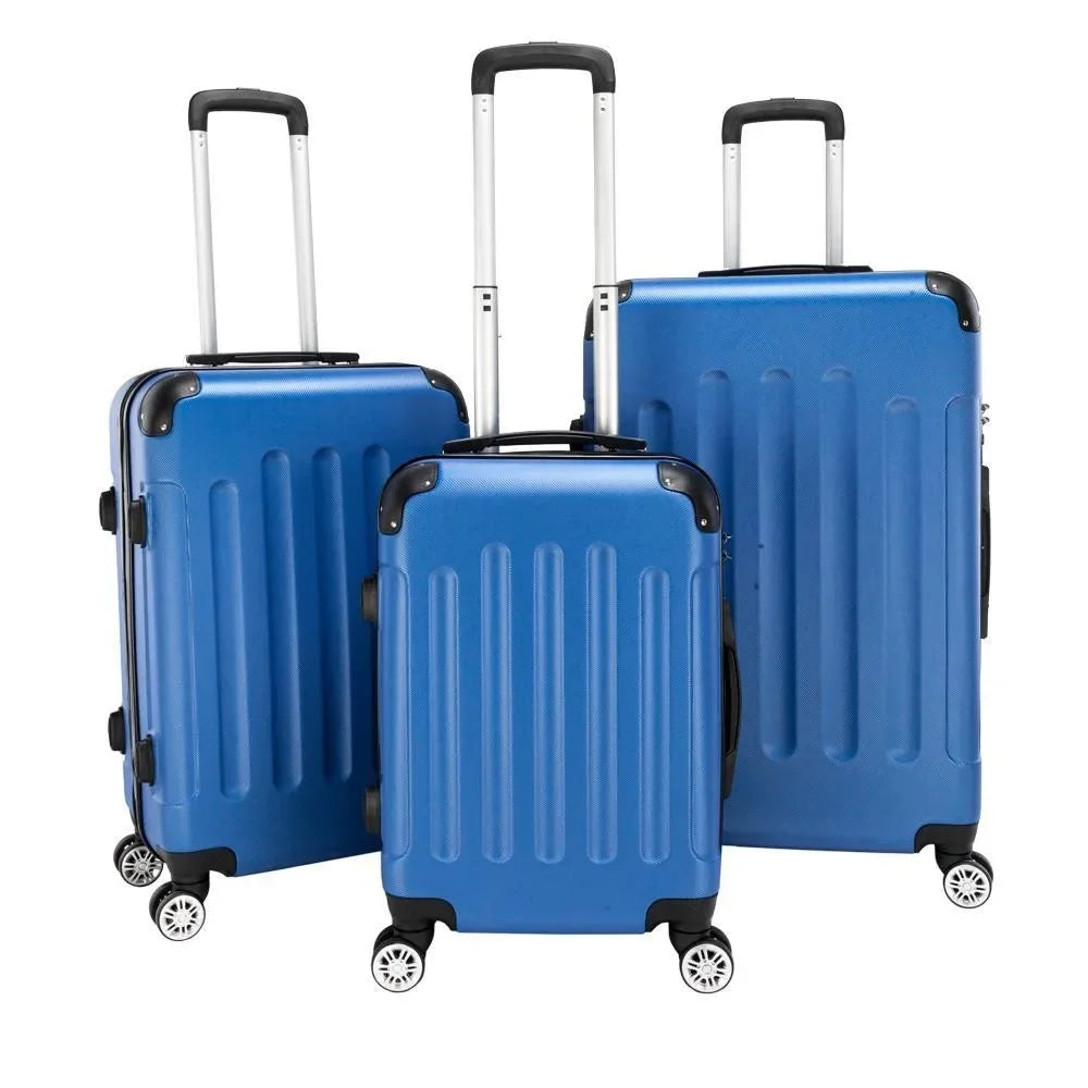 3pcs Luggage Coded Lock Travel Set Bag ABS Trolley Suitcase Deep Organization