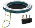 8FT Inflatable Floating Dock with Mesh Swim Area, Floating Platform for Lake Ocean Pool, Non-Slip EVA Water Hammock Raft