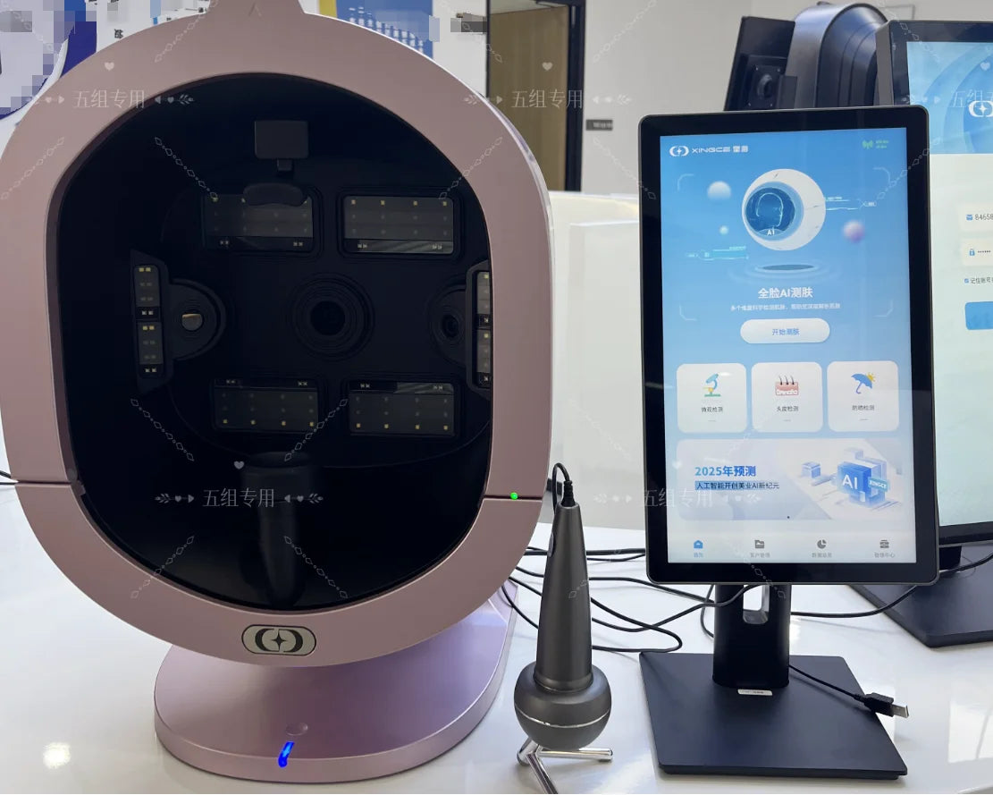 X5 Pro Facial Skin Analyzer Machine Scalp Analyzer MultiLanguage 21.5 Inch Facial Skin Analysis Scanner AI Skin Analyzer Machine