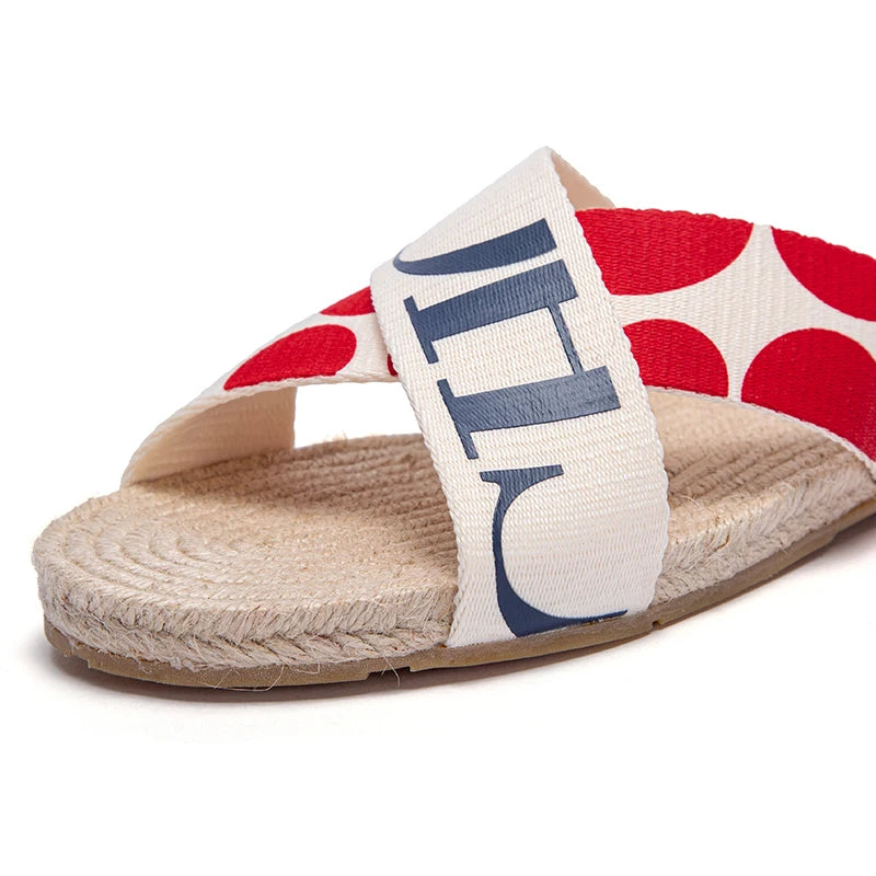 Designer New Flat Women's Slippers Woven Comfort Women's Shoes Casual Flat Slippers Luxury Brand Summer Shoes
