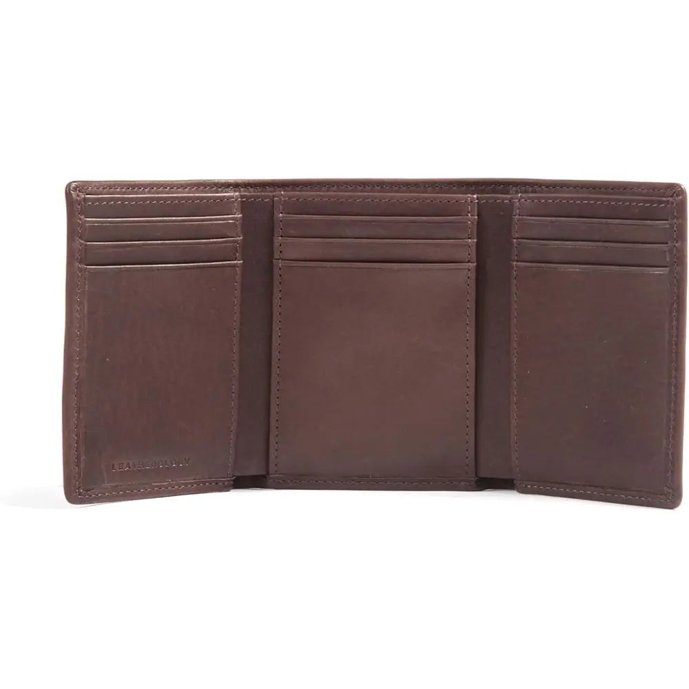 Luxury Tri-Fold Wallet with 9 Card Slots, 3 Interior Pockets, and Single Bill Compartment