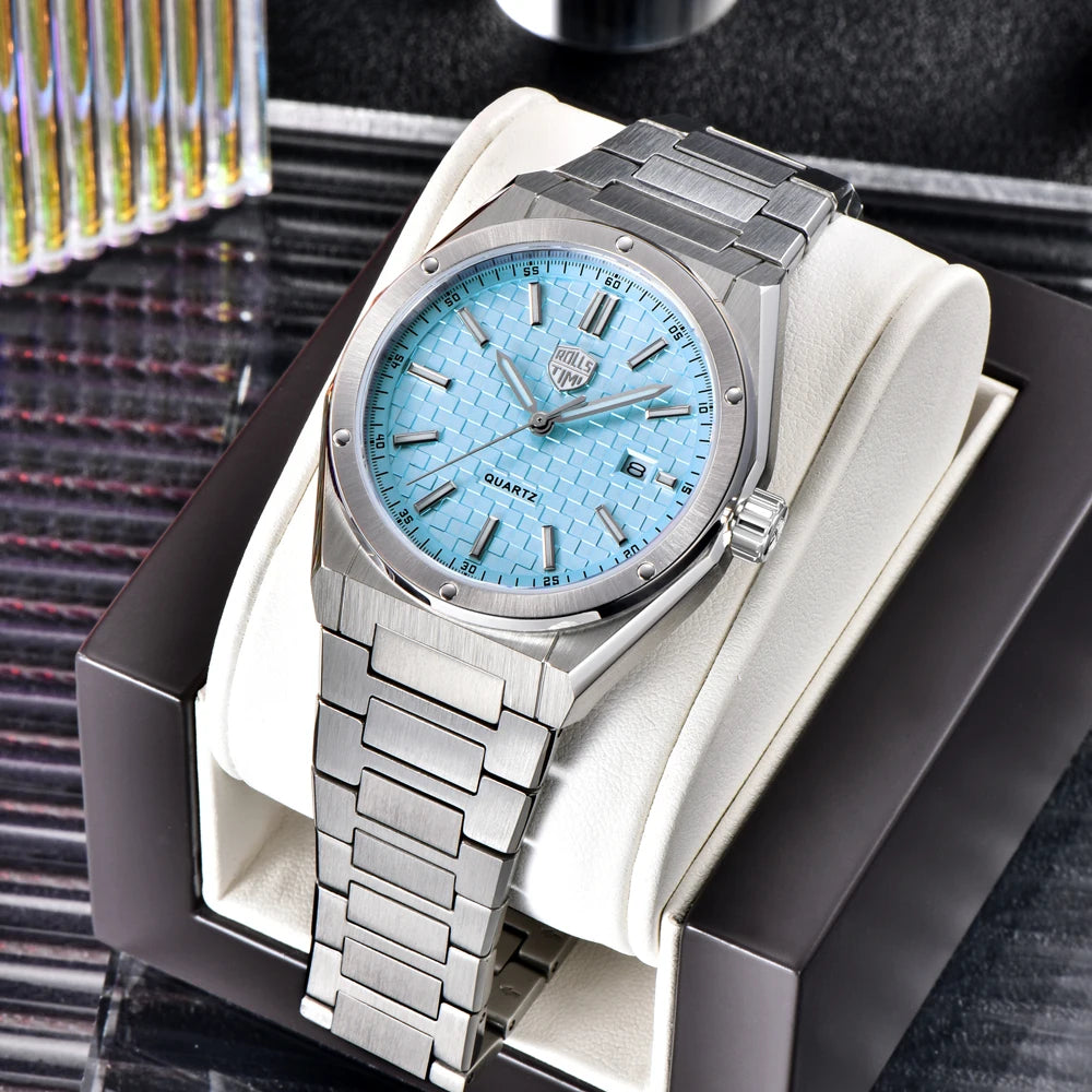 2026 New RollsTimi Men's Quartz Watches Top Brand Luxury Man Sports Watch For Men AR Sapphire Mirror Stainless Steel Waterproof