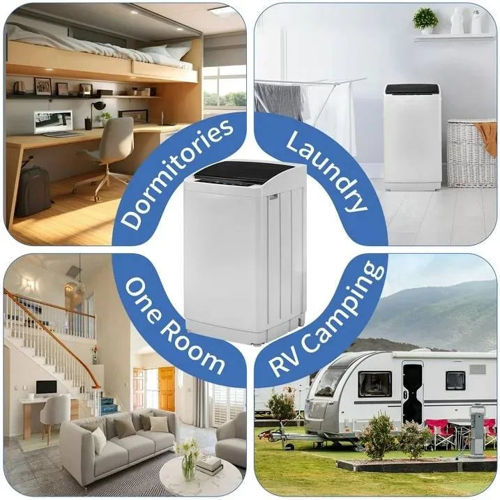 Apartment Full Auto Washing Machine 17.8lbs Portable Electric Clothing Washer
