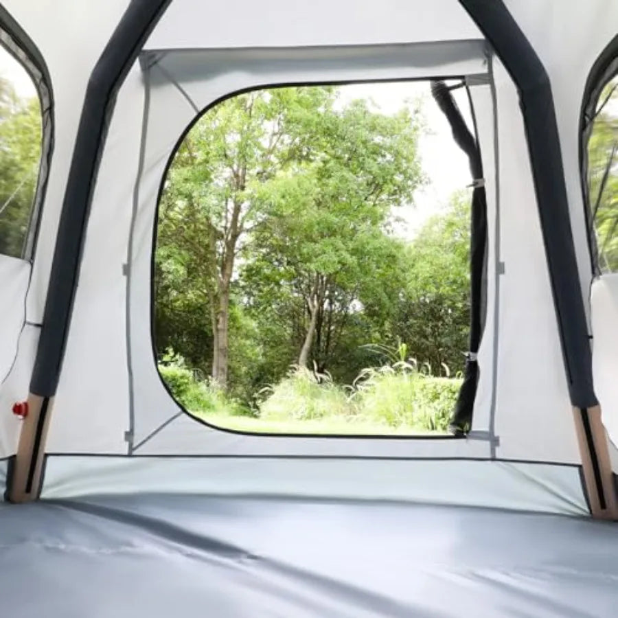 3-4 Person Automatic Inflatable Camping Tent Glamping Outdoor 4 Season Air Blow Up Tent with Rainfly Windproof Quick Setup Dura