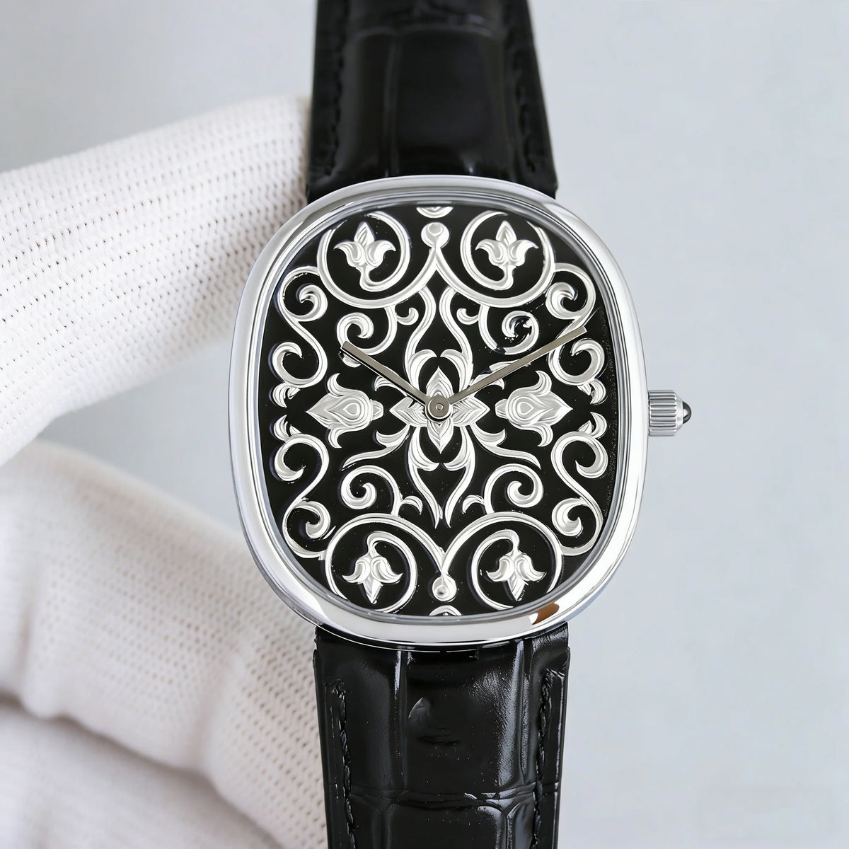 Customized luxury women's watch, 35-40mm diameter, imported calfskin strap, 9015 automatic winding movement