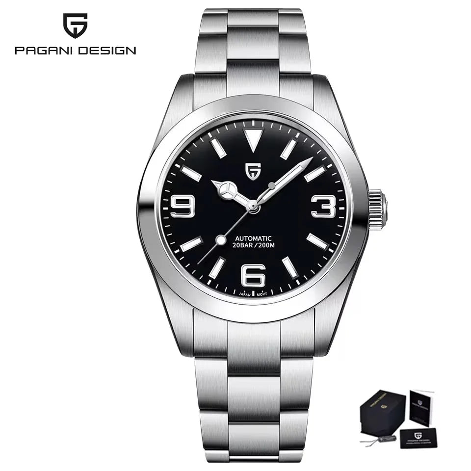 PAGANI DESIGN 40MM Air King Men Automatic Mechanical Watch Luxury Sapphire Glass Stainless Steel AR Coating Watches for men gift