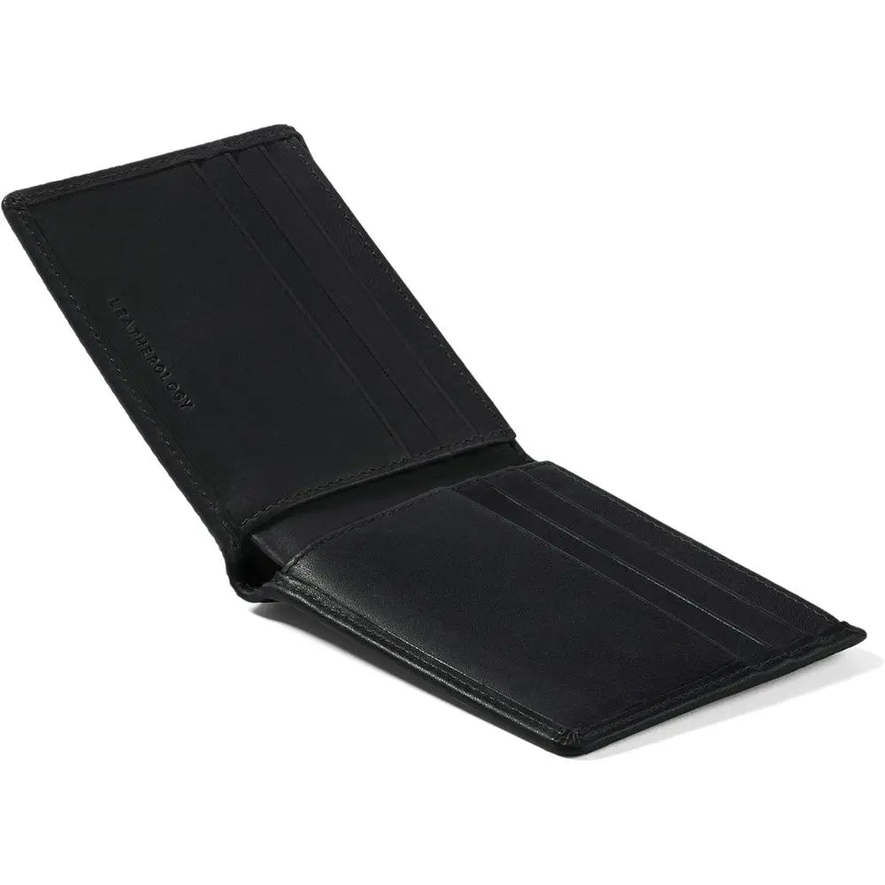 Slim Men's Leather Wallet with 6 Card Slots, Bill Compartment & 2 Interior Pockets - Minimalist Front Pocket Wallet