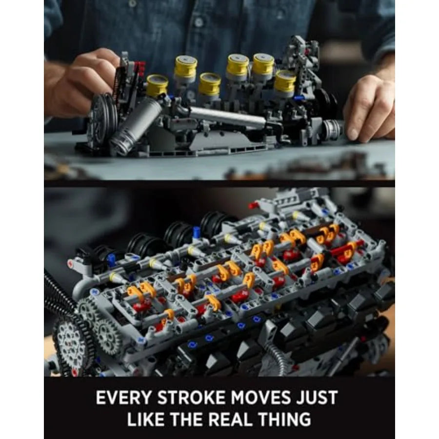 Engine Building Set, Advanced Collector’s Engine Model Toy, Physical Science Educational Toy for Adults, Home or Office Display
