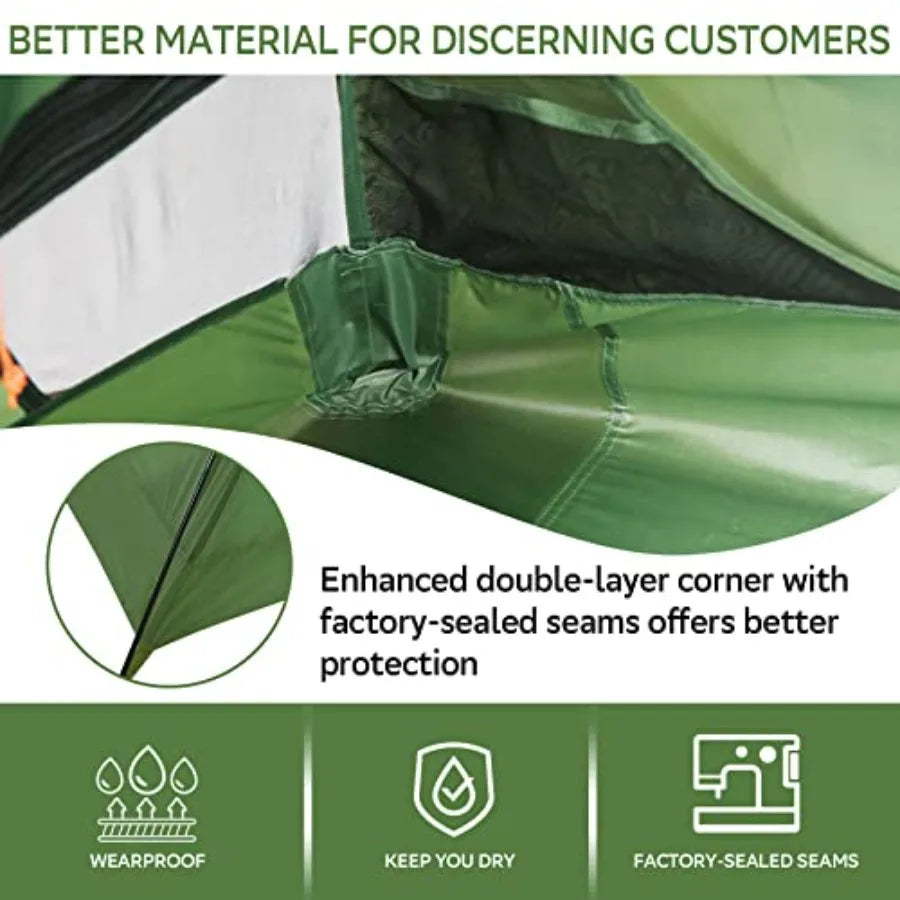 Lightweight Backpacking Tent - 3 Person Ultralight Waterproof Camping Tent, 3 Season Large Size Easy Setup Tent for Family, Outd