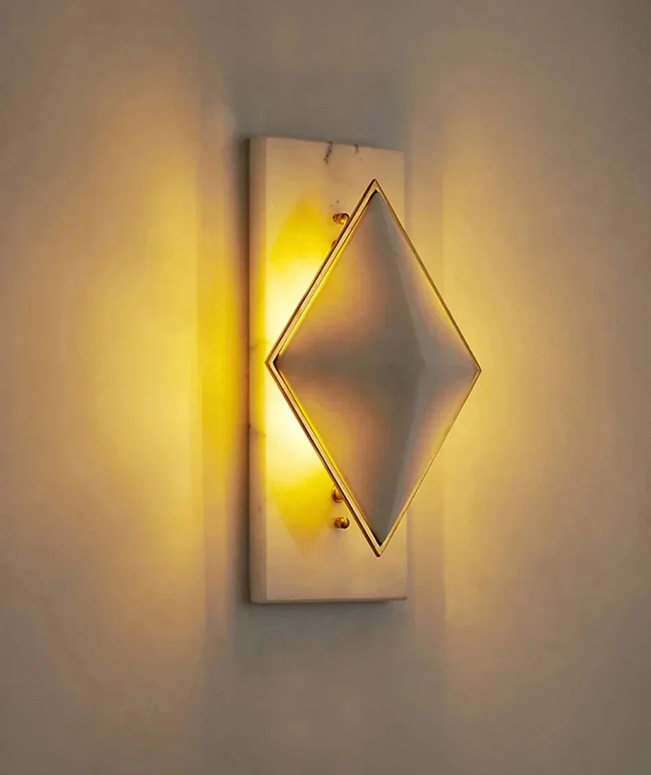 Led Wall Lamps Minimalist Creative Diamond Marble Lighting Device Hotel Cafe Restaurant Home Decor Interior Lighting