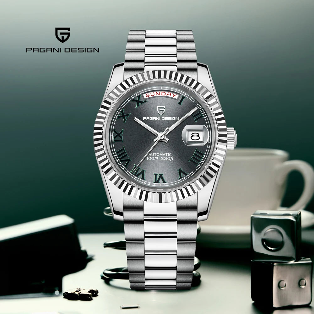PAGANI DESIGN DD40 Business Date Week Luxury Automatic Watches Men TMI NH36A AR Sapphire crystal Mechanical Wristwatch For Men