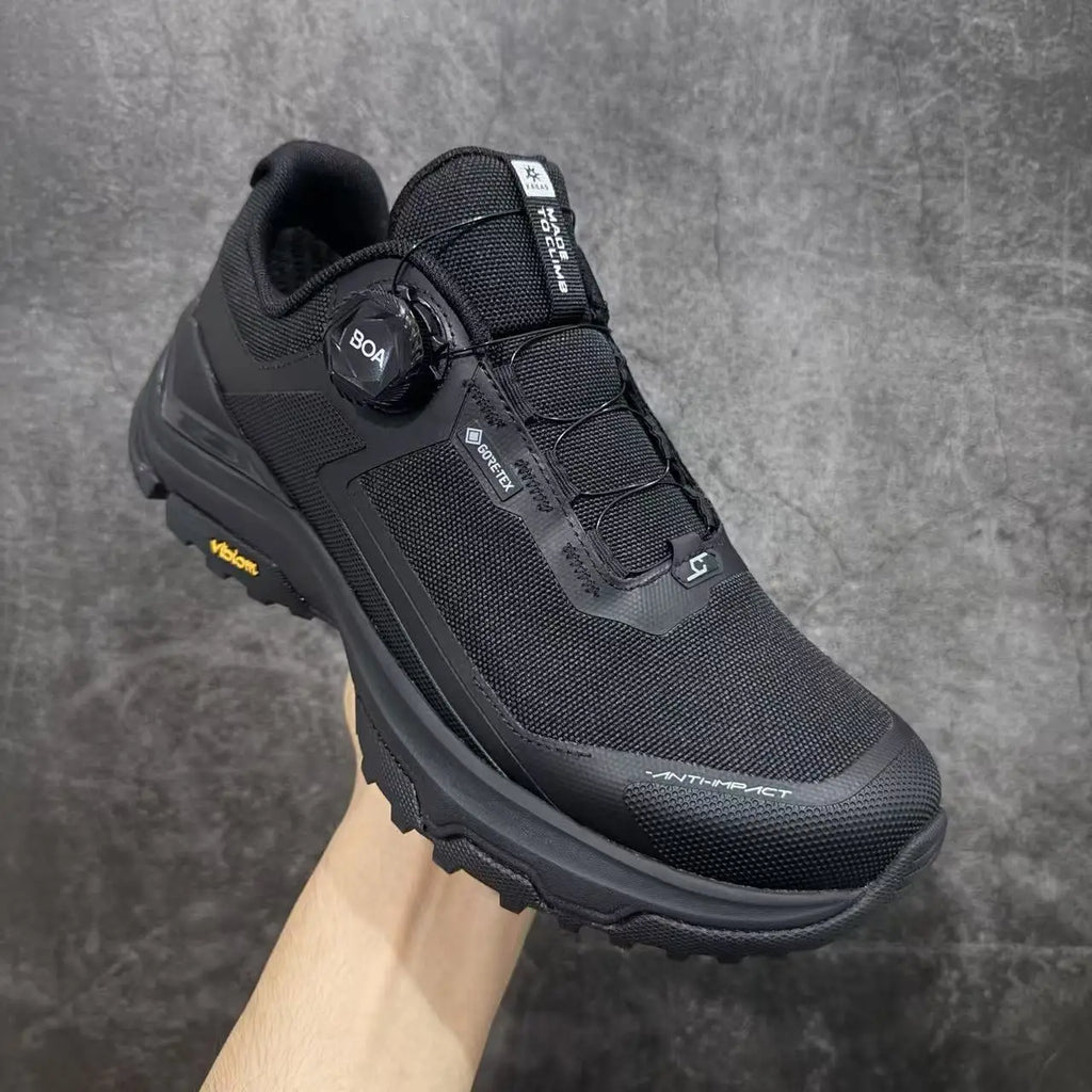 Men's Waterproof Hiking Shoes with Dial Lacing System Anti-slip Outdoor Trekking Trail Running Lightweight Cushioning Footwear