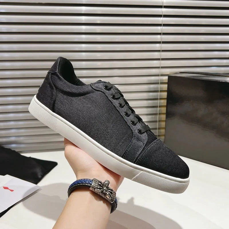 Men Real Leather Casual Shoes Fashion Red Sole Top Layer Cowhide British Style Comfortable Breathable Versatile Lace Up Loafers