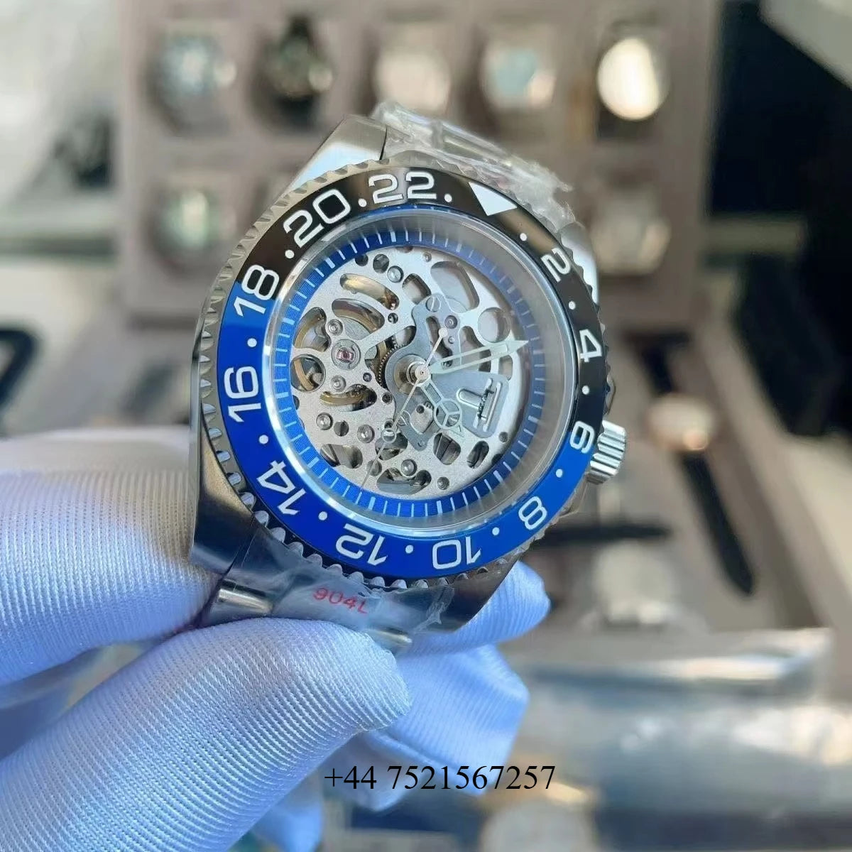 High Quality Customhollow Waterproof Mechanical Watch Sapphire Mirror Men and Women's Nh70 Movement Sports Watch Without LOGO