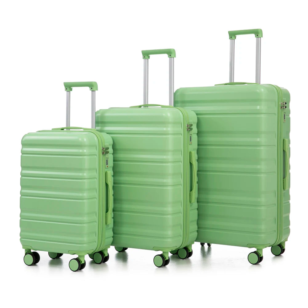 20/24/28 Inch 3 Piece ABS Hardshell Luggage Set Spinner Wheels Combination Lock Matching Color Travel Suitcase Purple