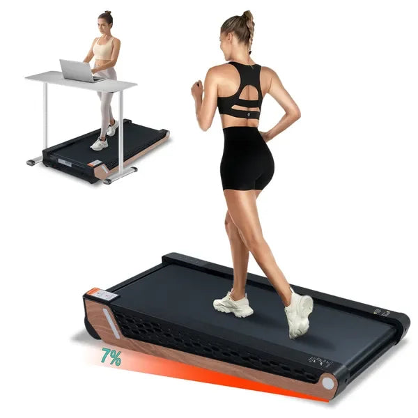 8° Incline Walking Pad Treadmill - Portable Compact Treadmills Under Desk Treadmill, Incline