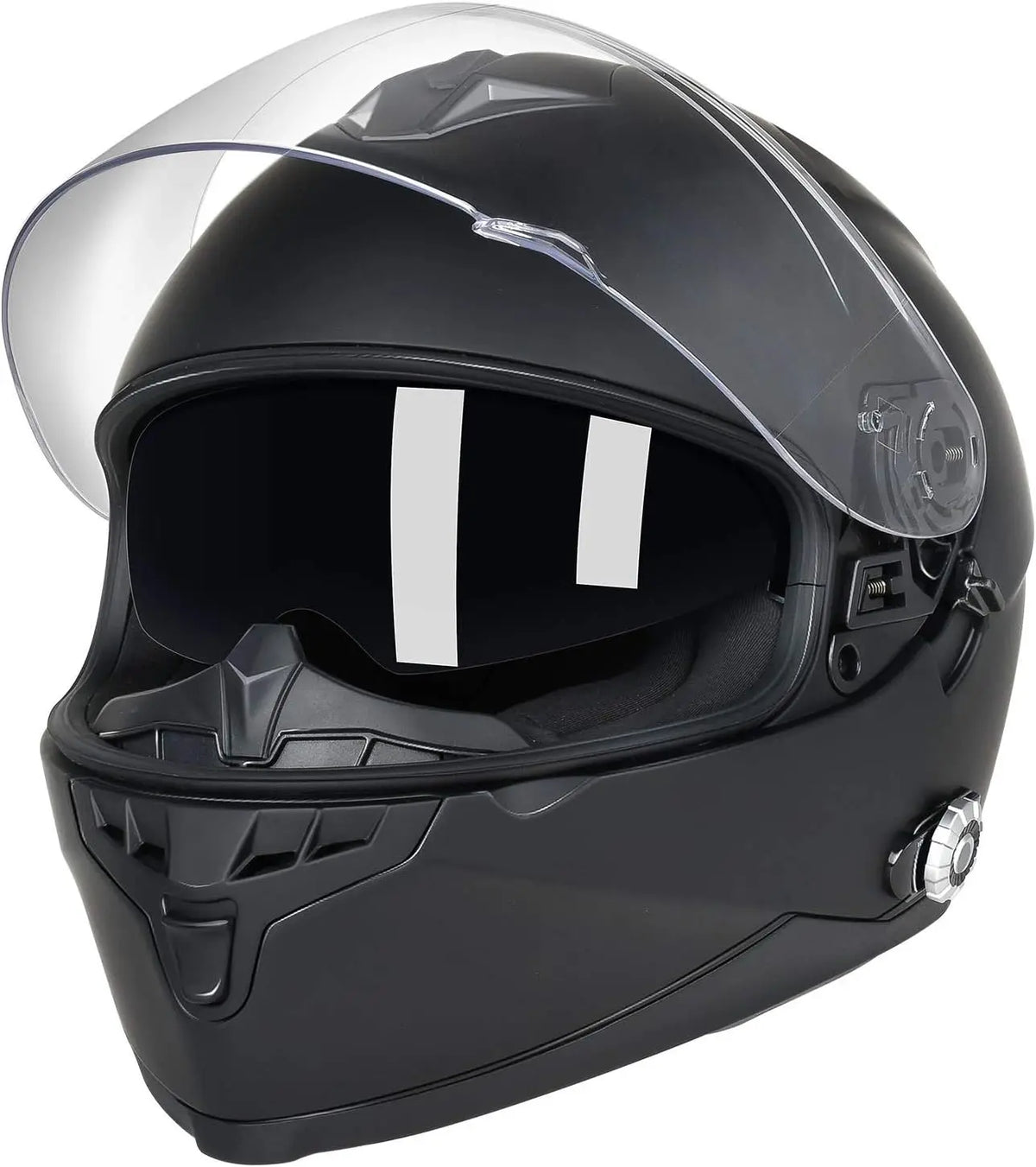 Full Face Motorcycle Helmet Bluetooth 5.0 Integrated 2 Way Intercom DOT FMVSS-218 Rated Motorbike Helmet Communication with Dual