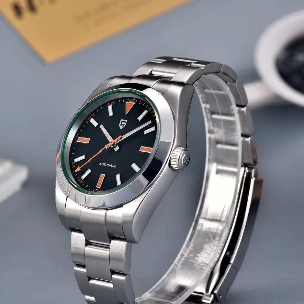 2025 New PAGANI DESIGN Men's Watches Luxury Green Circle Automatic Watch For Men Mechanical Wristwatches AR Sapphire Waterproof