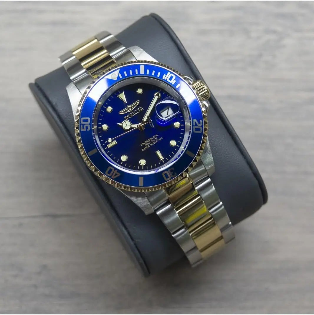 Men's Pro Diver Quartz Watch with Stainless Steel Strap, Water-Resistant Timepiece for Active Lifestyles