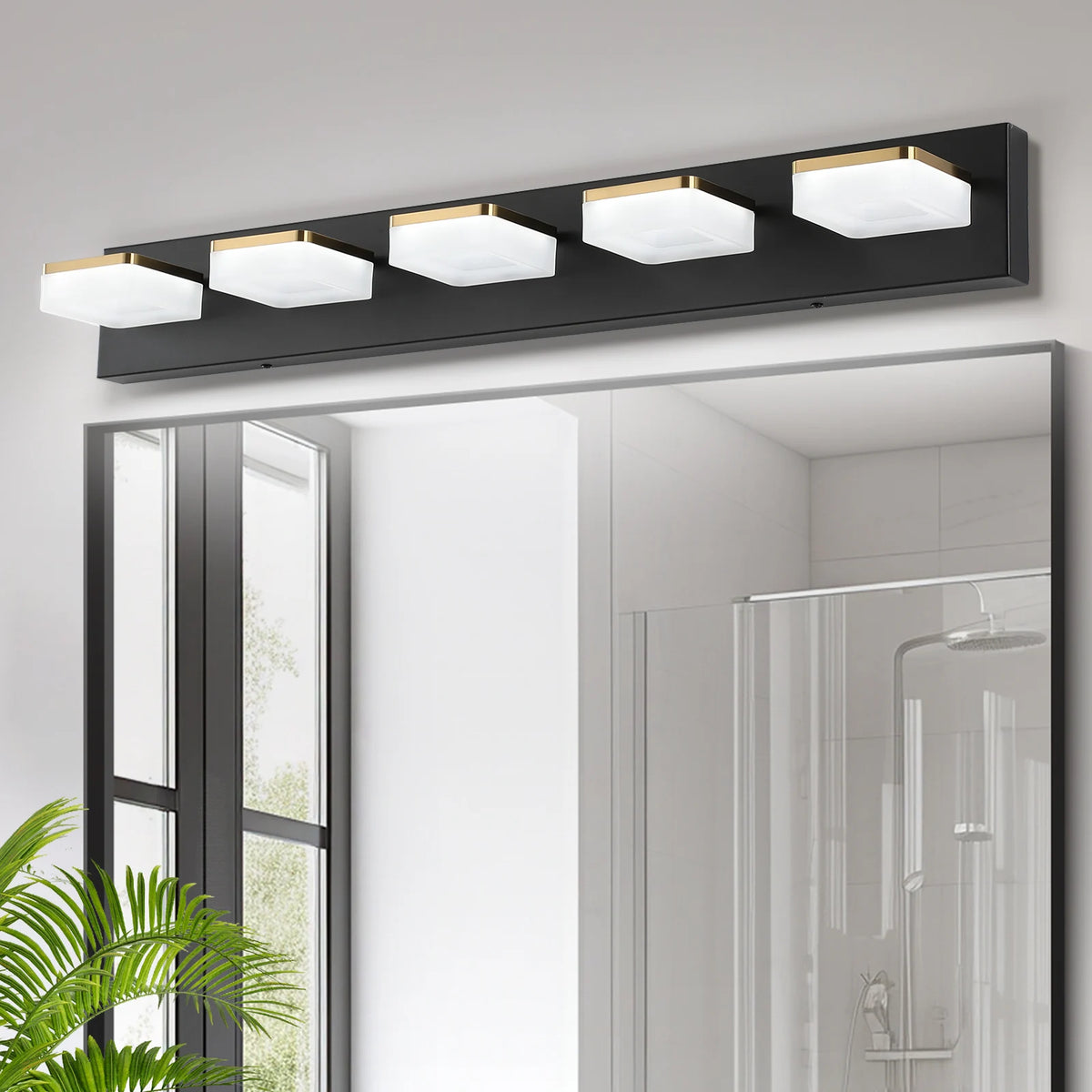 5 - Lamp Vanity Mirror Light For Bathroom, 5500K Acrylic Lampshade, Rust - Proof Frame, Energy - Saving LED Light