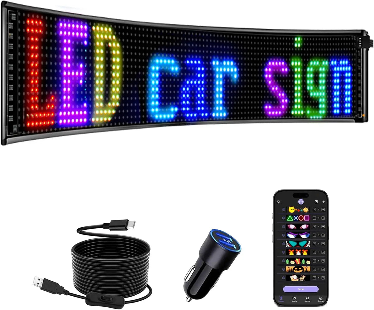 Programmable LED Devil Eyes for Semi Trucks Windshield - 58in x 8in, Upgraded Chip, Synchronized Screens