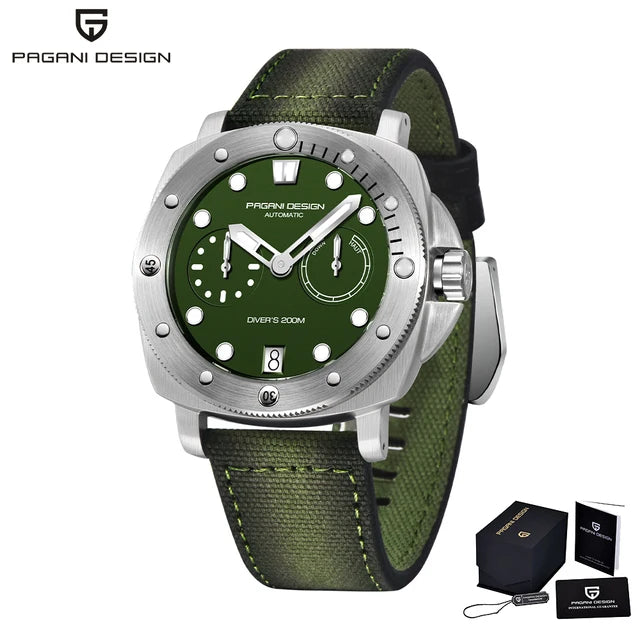 PAGANI DESIGN Luxury Diving Machinery Fully Automatic Men's Watch Stainless Steel Luminous Sapphire Glass Men's Sports Watch