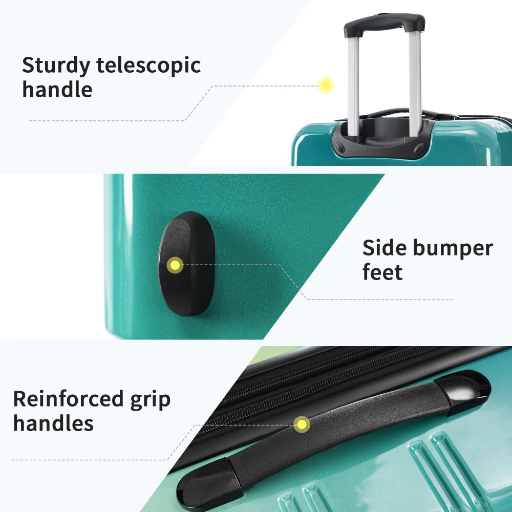 3 Piece Gradient Color Hardshell Luggage Set Expandable with Spinner Wheels TSA Lock Lightweight 20/24/28 Inch
