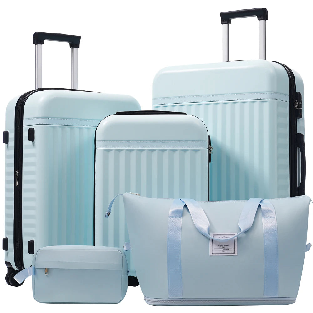 3PCS Front Opening Hardside Expandable Luggage Set Carry on Suitcase USB Port TSA Lock Spinner Wheels & Handle Bag