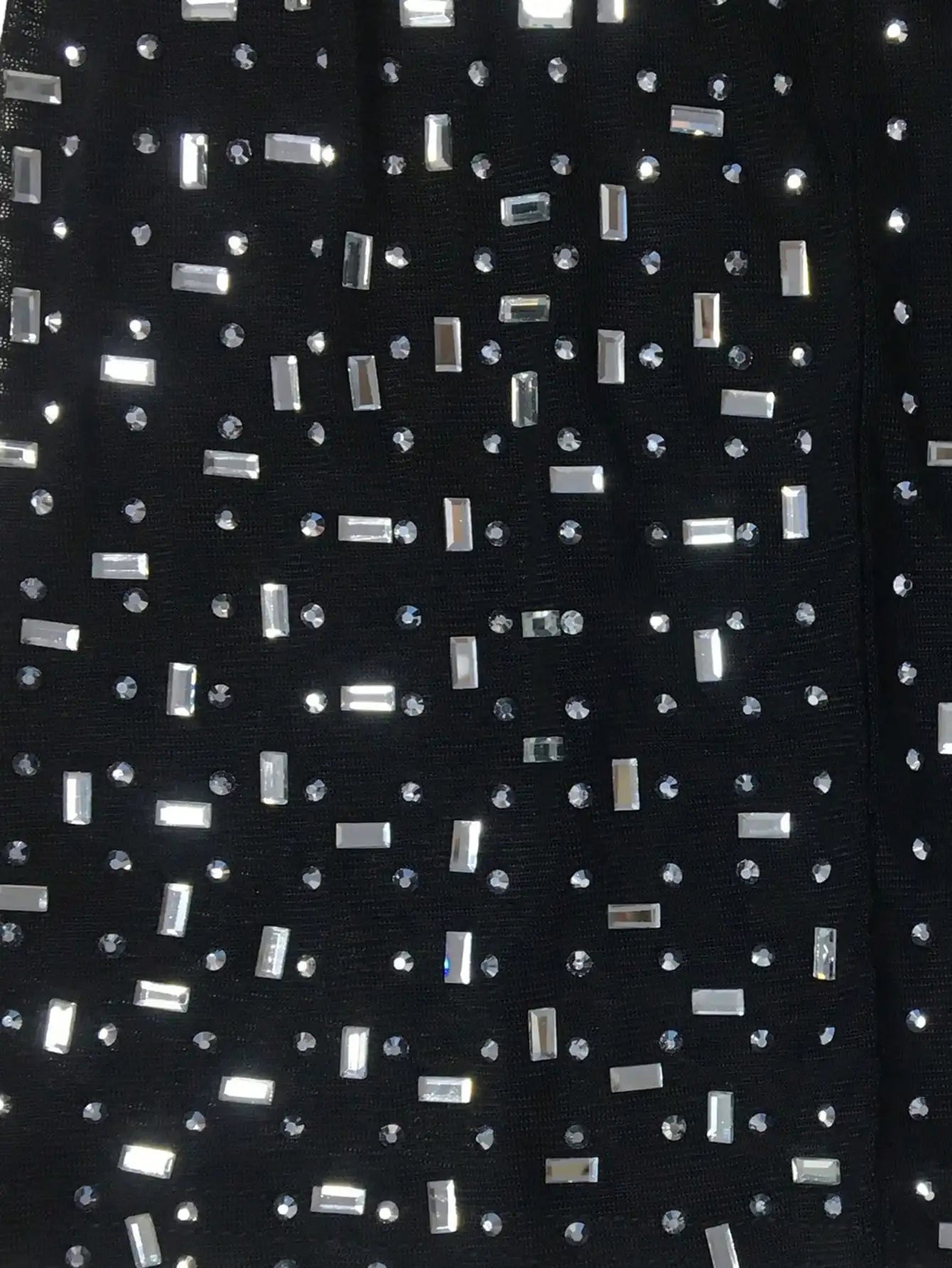 Shiny Rhinestone Mesh Sleeveless Jumpsuit For Women