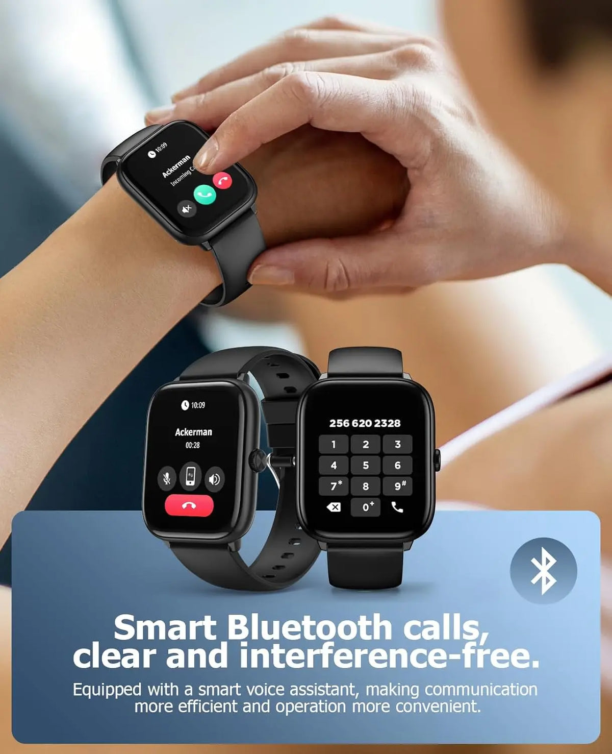 Smart Watch for Men Women, Bluetooth Call, 2.06" HD AMOLED Fitness Tracker, 118 Sports Modes, Health Monitor, IP68 Waterproof